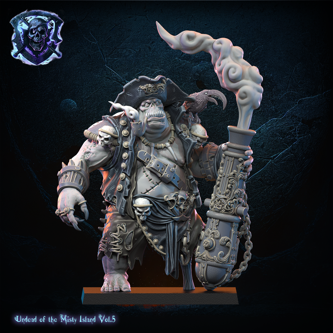 Captain “Smoke”, Undead Ogre hero, Lost Kingdom Miniatures