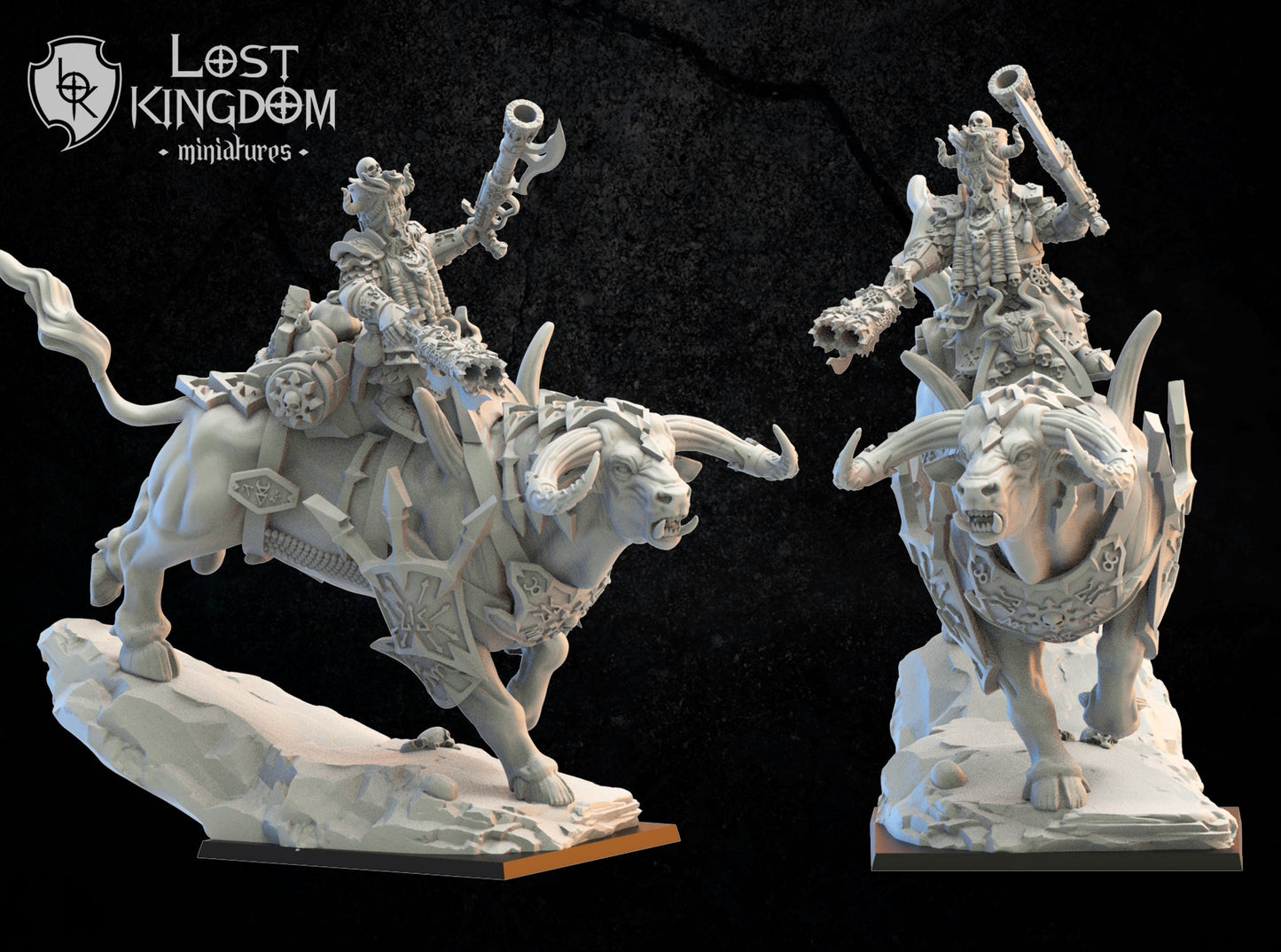 Elite Guard Commander On Bull, Lost Kingdom Miniatures