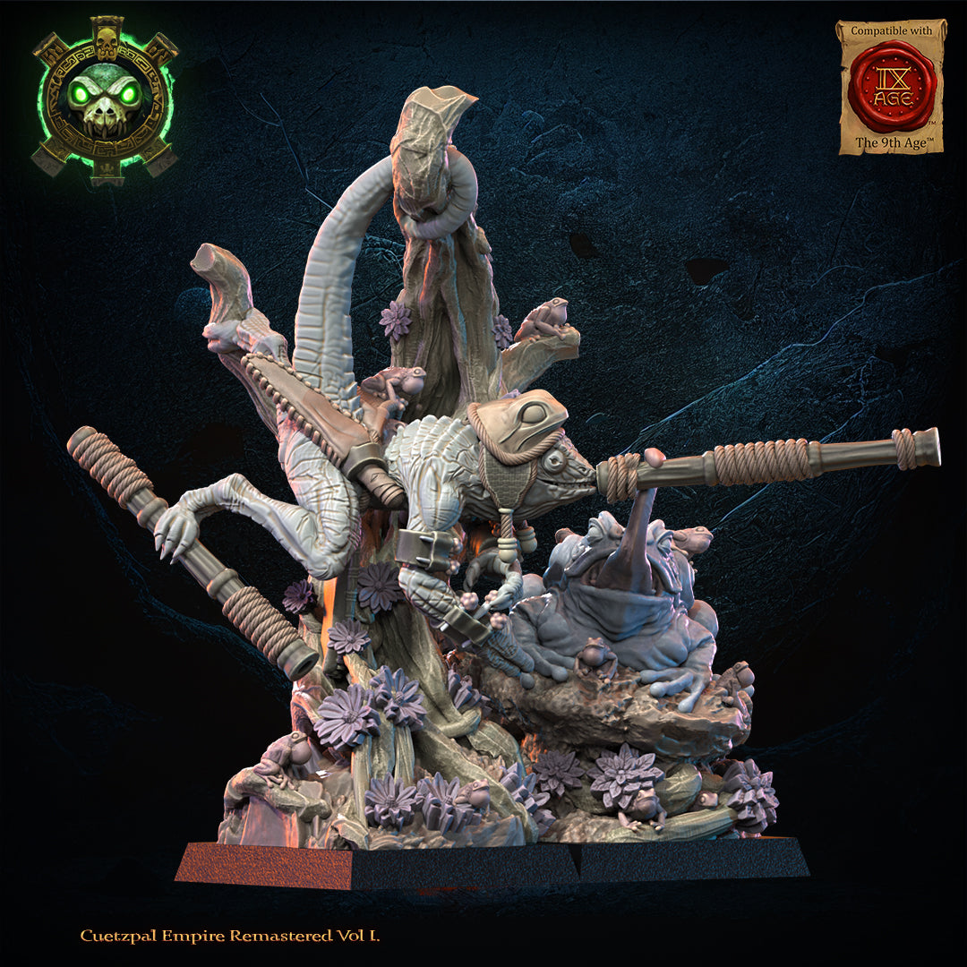 Kuaxotl Heroine with Tamasoluey, Lost Kingdom Miniatures