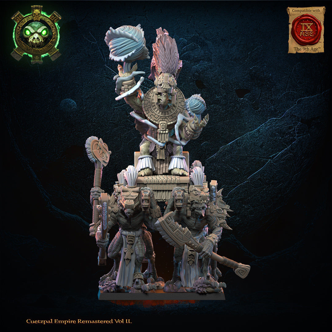 Tezcatlipoca, the Living God on Palanquin, Lost Kingdom Miniatures