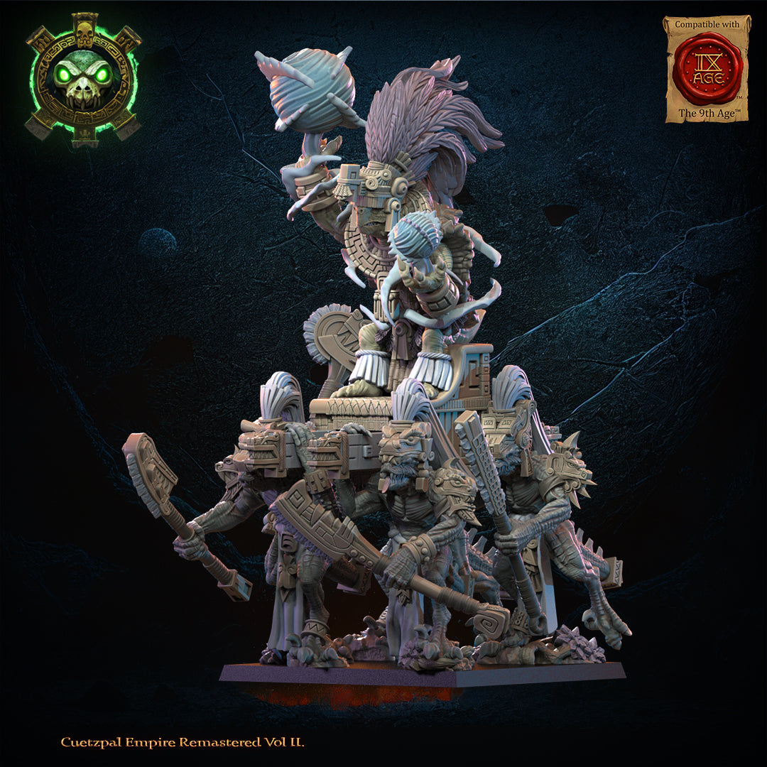 Tezcatlipoca, the Living God on Palanquin, Lost Kingdom Miniatures