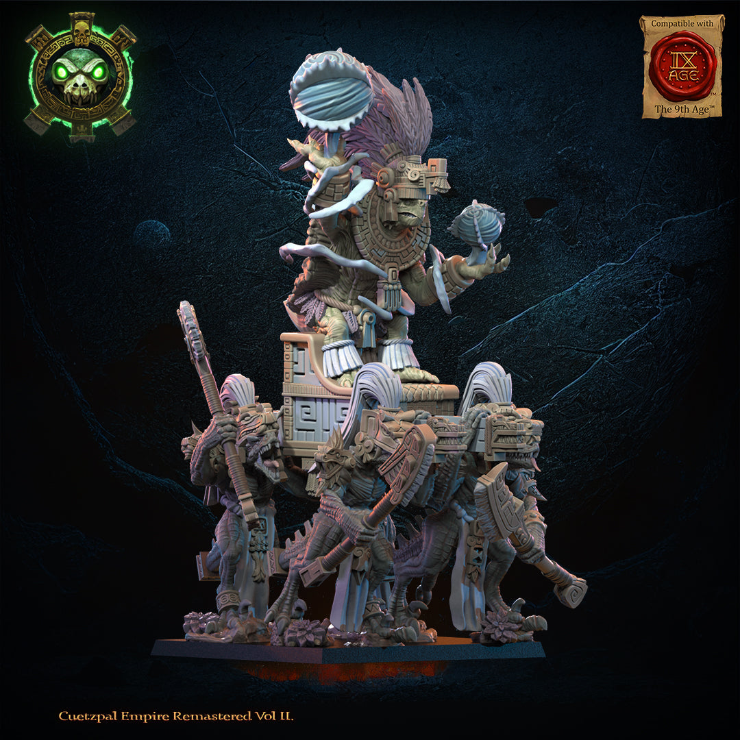 Tezcatlipoca, the Living God on Palanquin, Lost Kingdom Miniatures