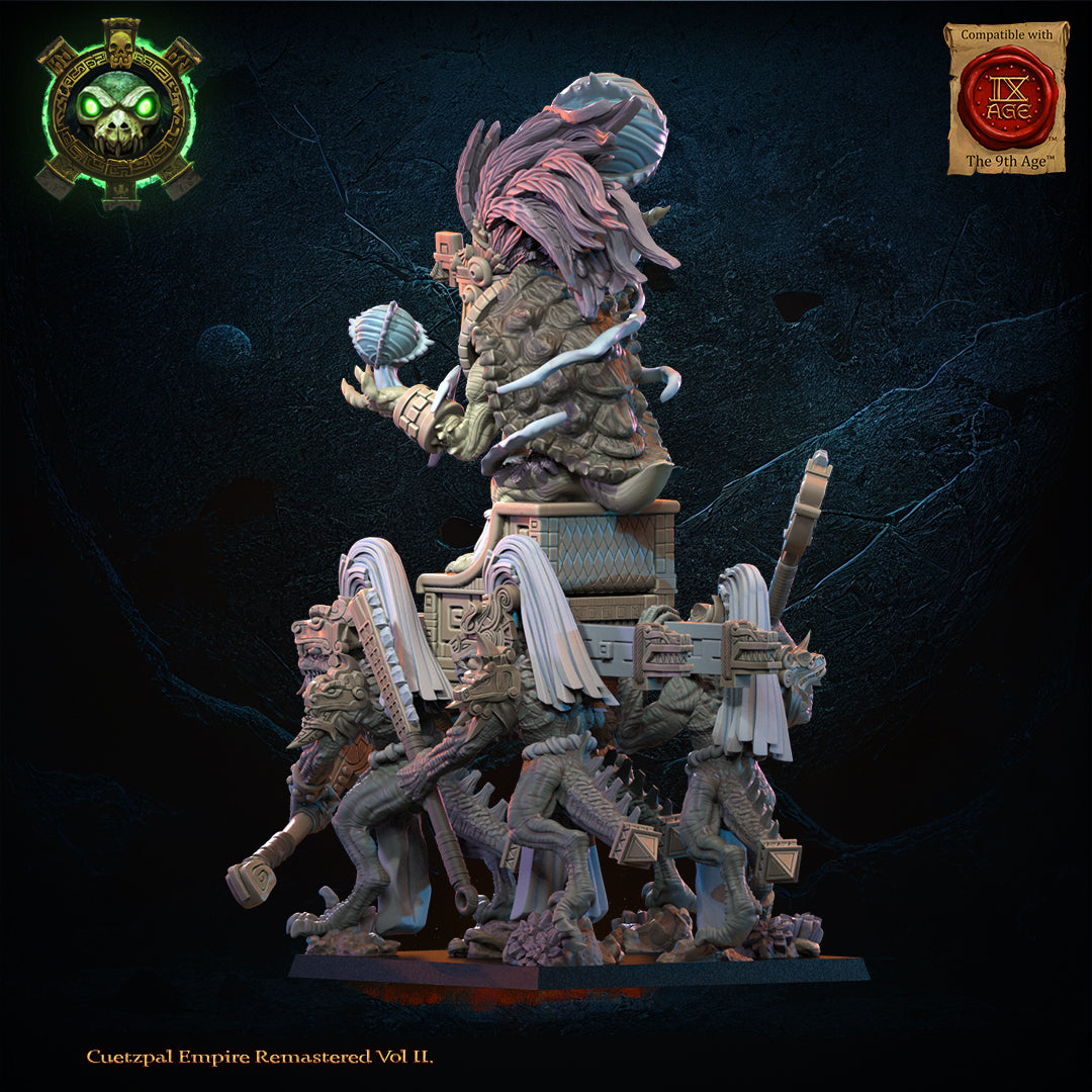 Tezcatlipoca, the Living God on Palanquin, Lost Kingdom Miniatures