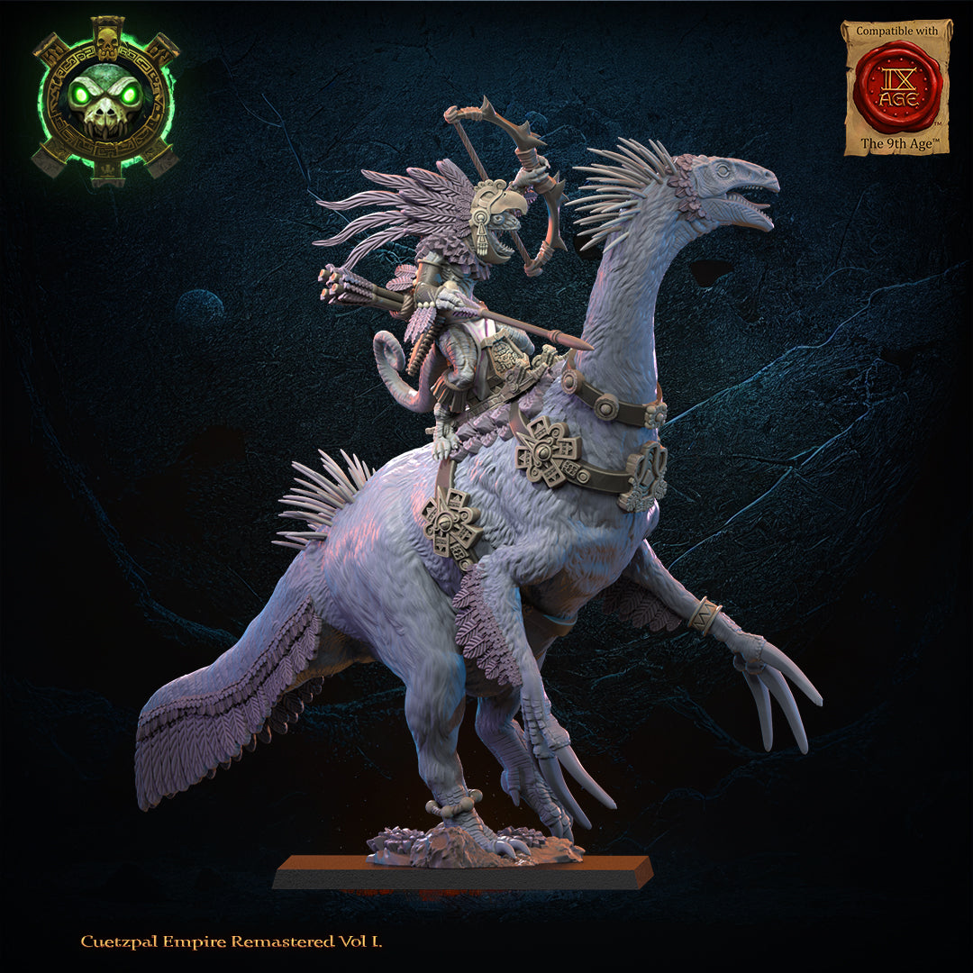 Kuaxotl Heroine on Istetlueyak, Lost Kingdom Miniatures