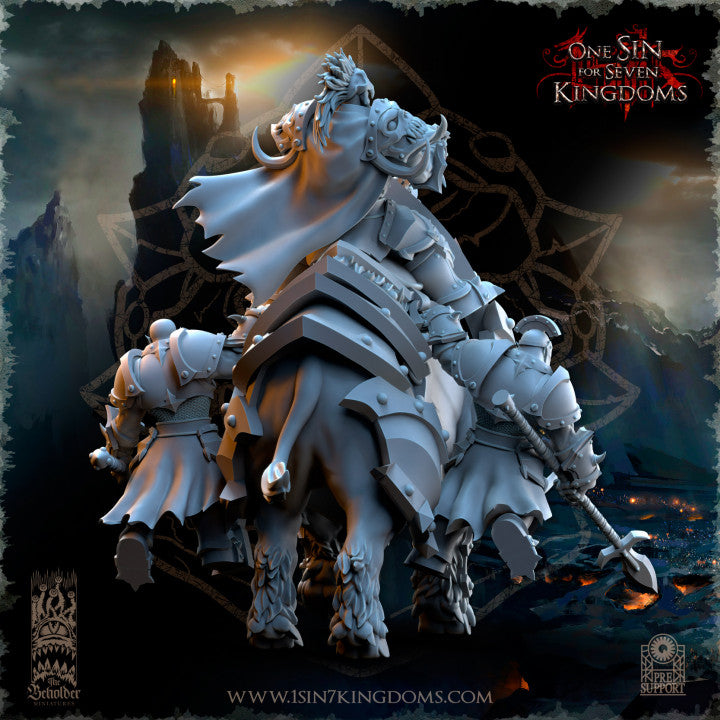 Khur Gann Nestah Warlord on Warbringer Boar, The Beholder Miniatures