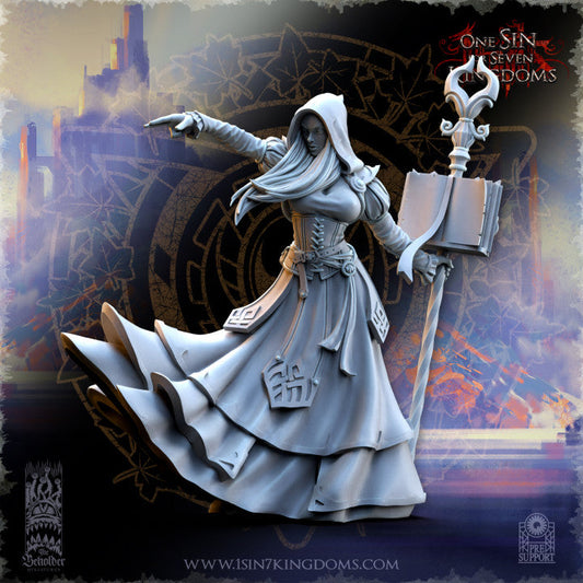 Kythaela, Elven Wizard, The Beholder Miniatures