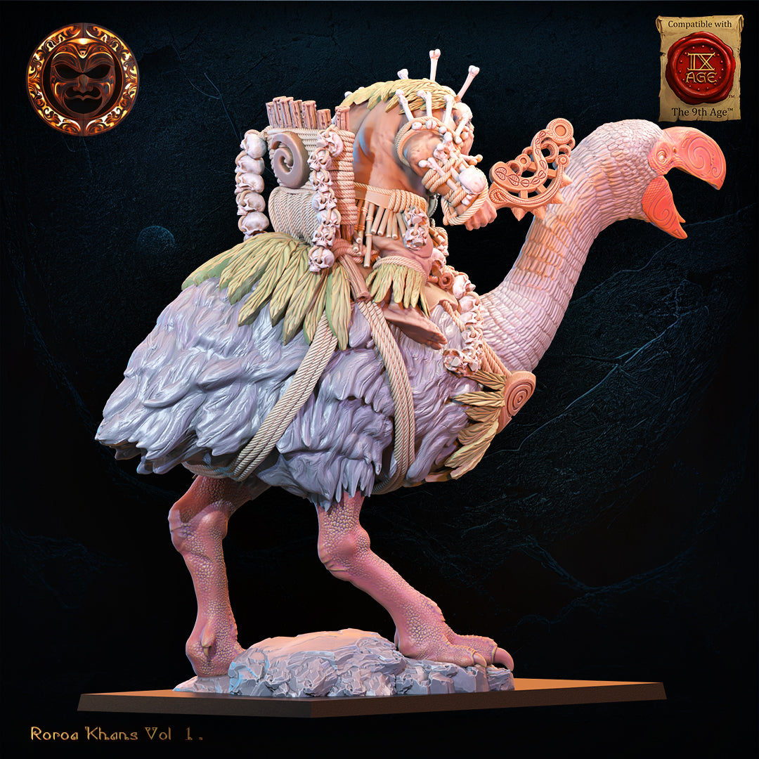 Roroa Ariki on Dromornis, Lost Kingdom Miniatures