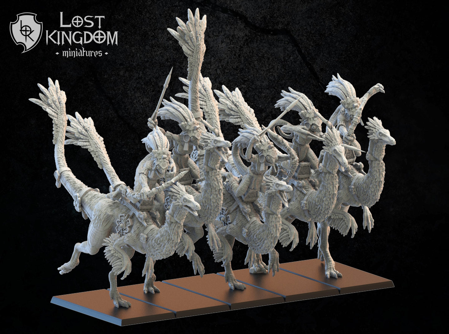 Gallillimus Kuaxotl Riders, Lost Kingdom Miniatures