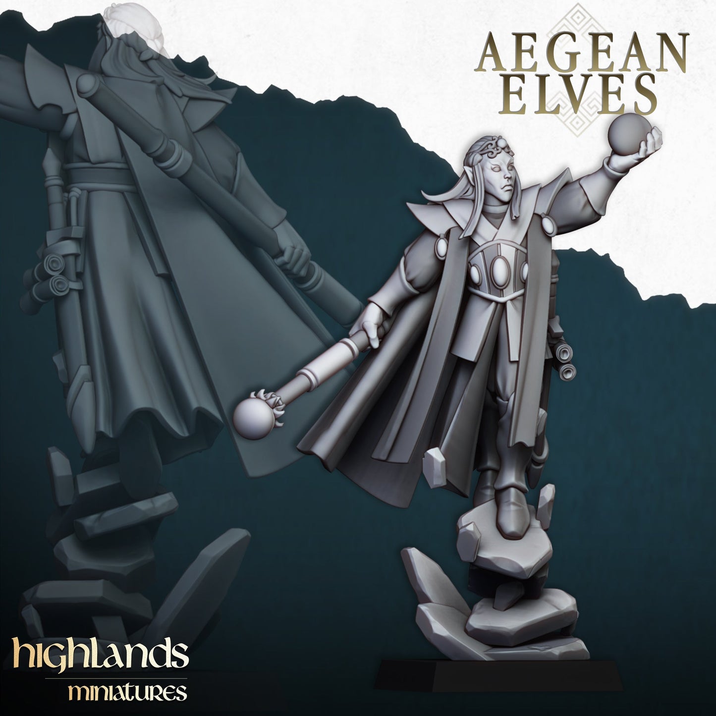 Aegean Elves Mage, Highlands Miniatures