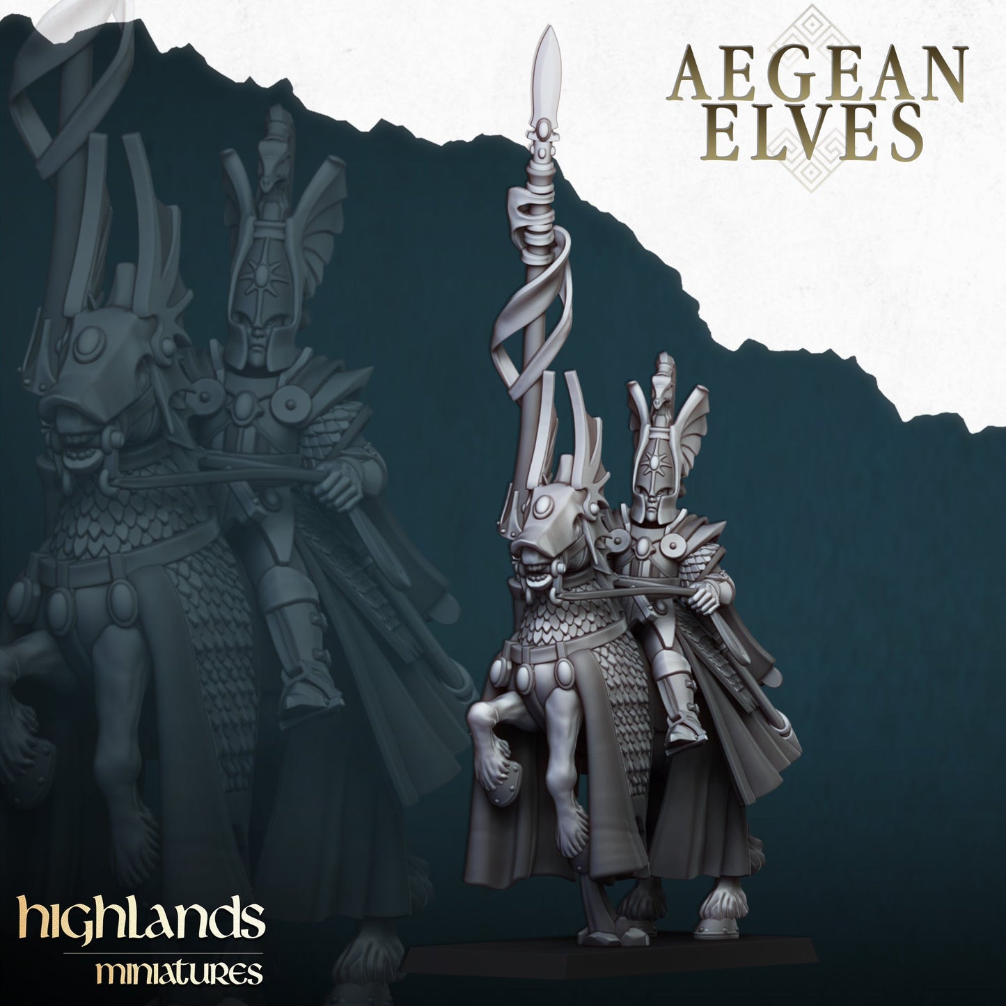 Aegean Elf mounted Lord, Highlands Miniatures