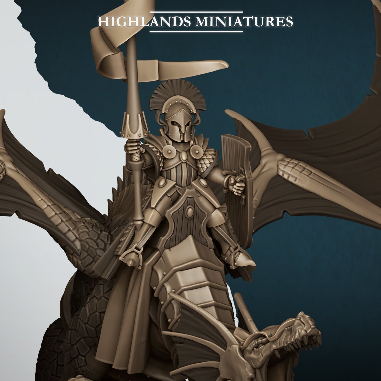 Aegean Elf Prince/Mage on Dragon, Highlands Miniatures