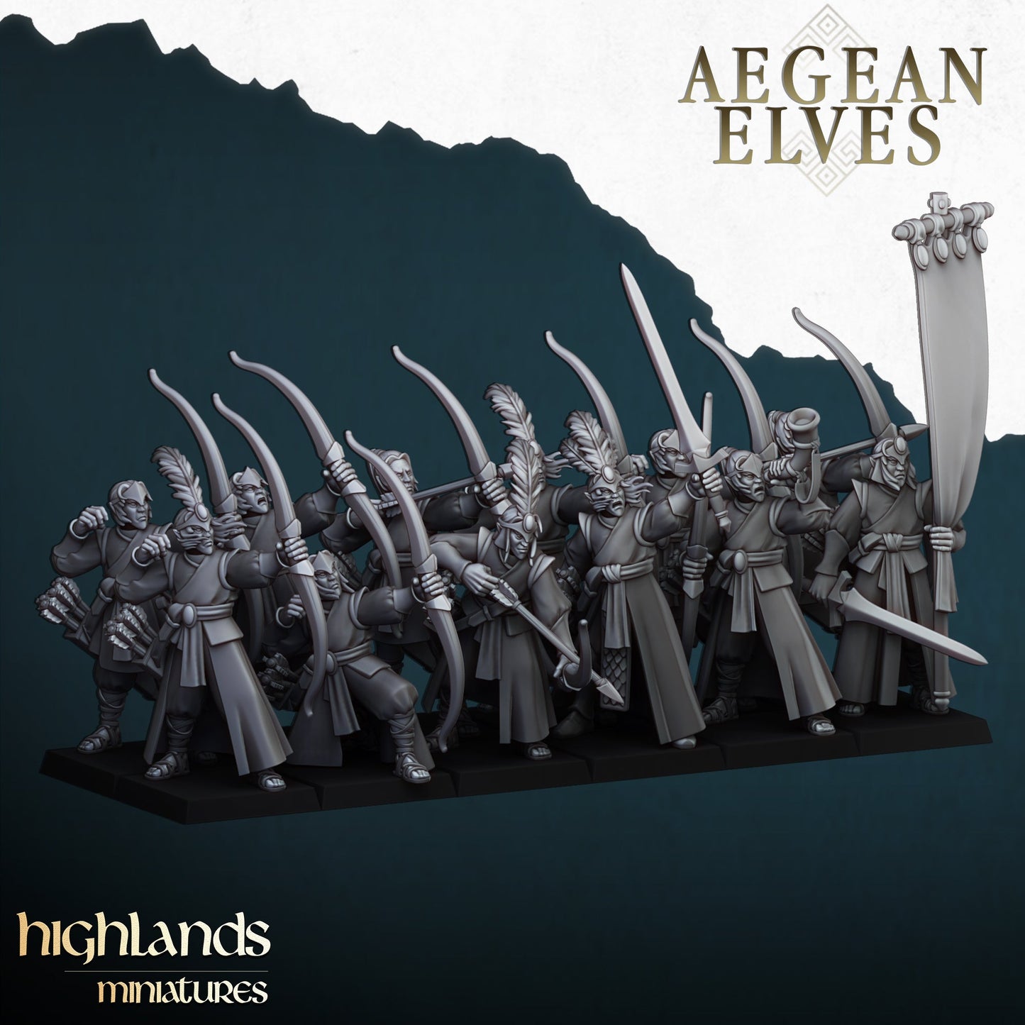 Aegean elves Archers, Highlands Miniatures