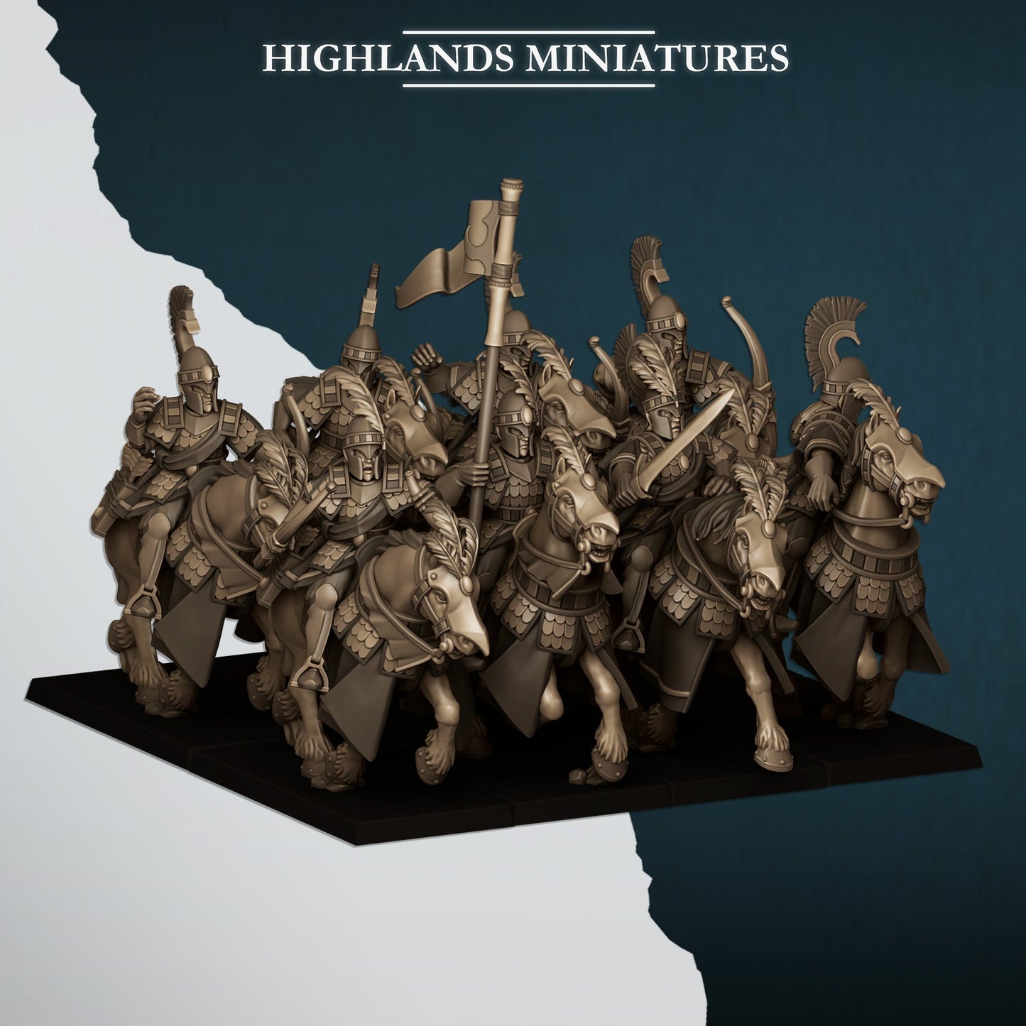 Aegean Sea Hippeis with bows, Highlands Miniatures