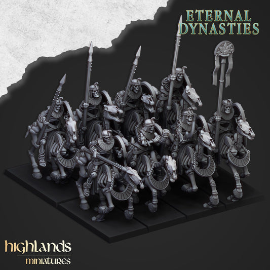 Ancient Skeletal Cavalry Bows/Spears, Highlands Miniatures