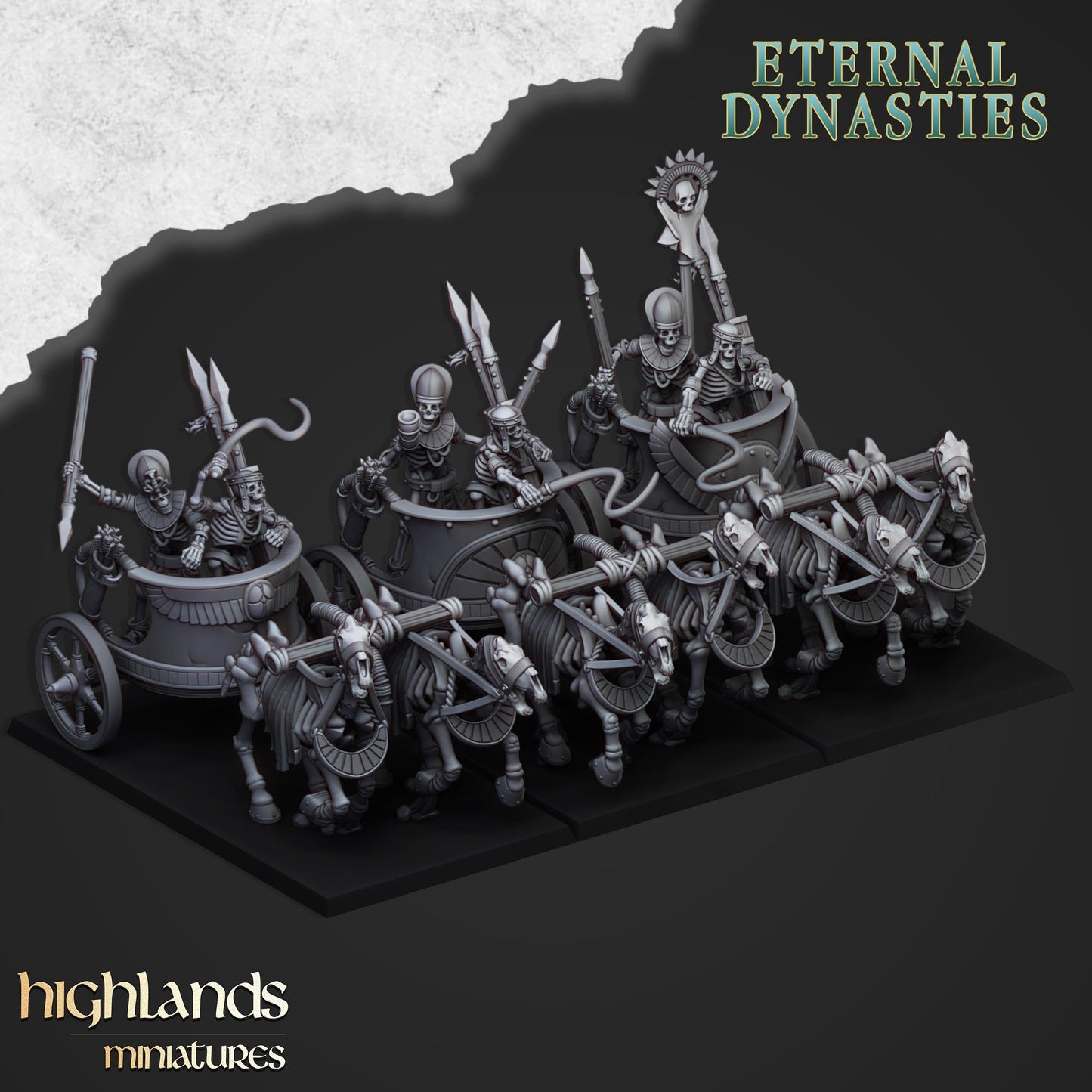 Ancient Skeketal Chariots, Highlands Miniatures