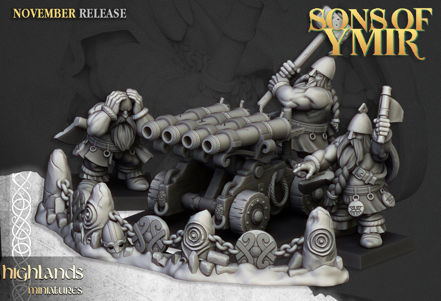 Dwarf Organ Gun, Highlands Miniatures