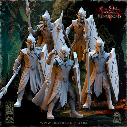 Forest Militia Spear & Shield, The Beholder Miniatures