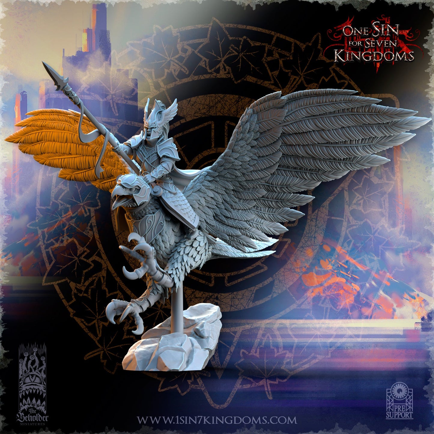 Glorindel on King eagle, The Beholder Miniatures