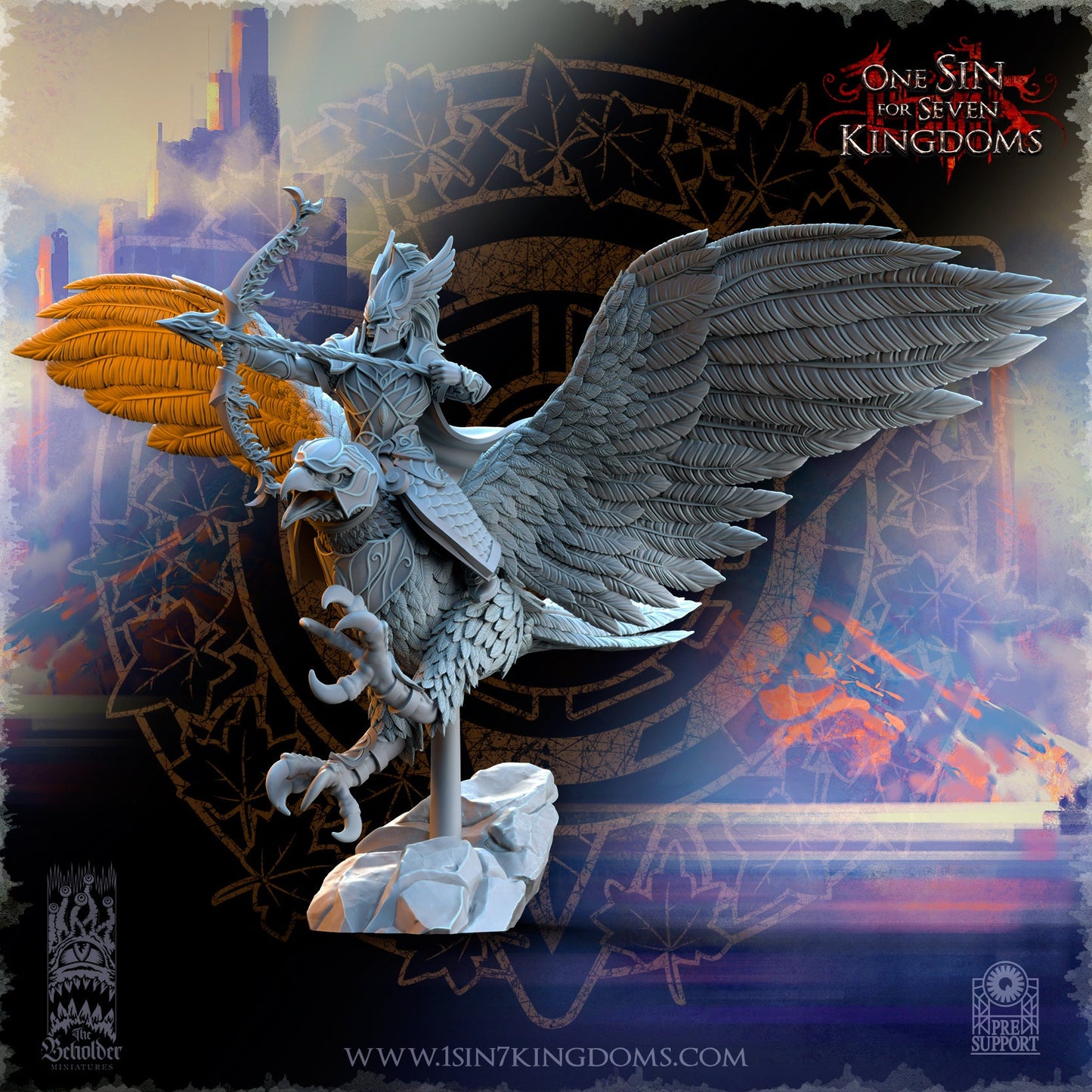 Glorindel on King eagle, The Beholder Miniatures