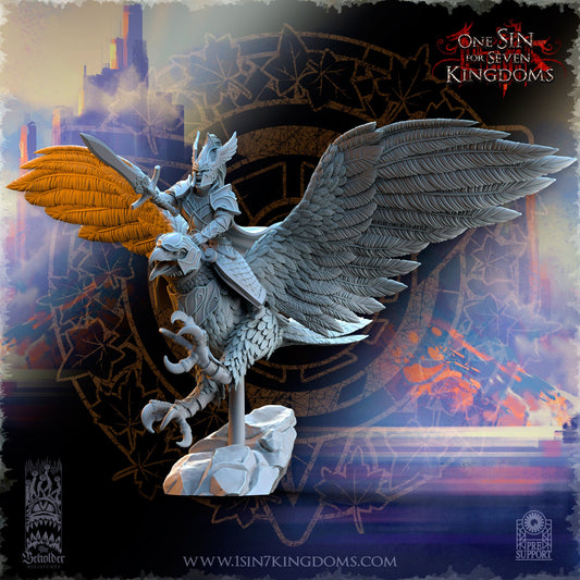Glorindel on King eagle, The Beholder Miniatures