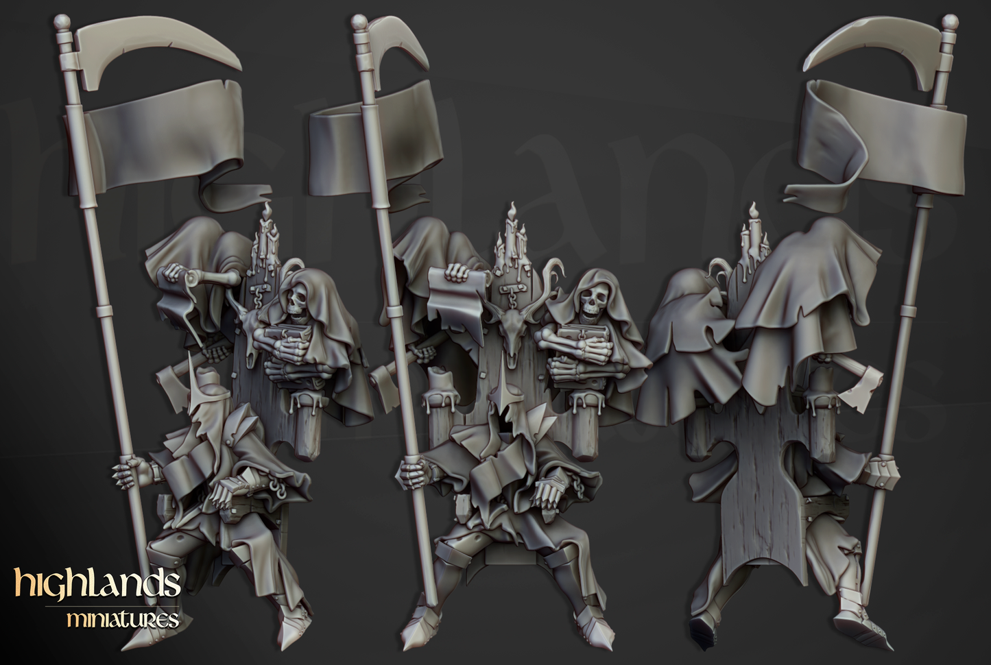 Ezekiel, Lord Necromancer on Flying Monster, Highlands Miniatures