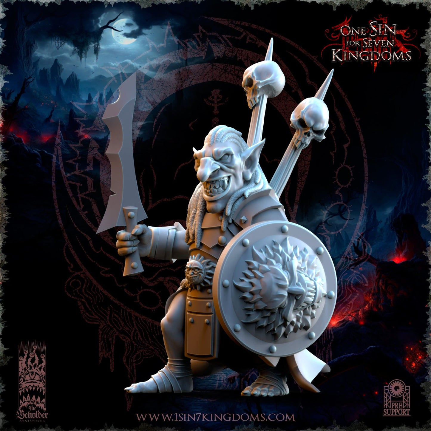 Mortus, The Black Horde Goblin Warlord , The Beholder Miniatures