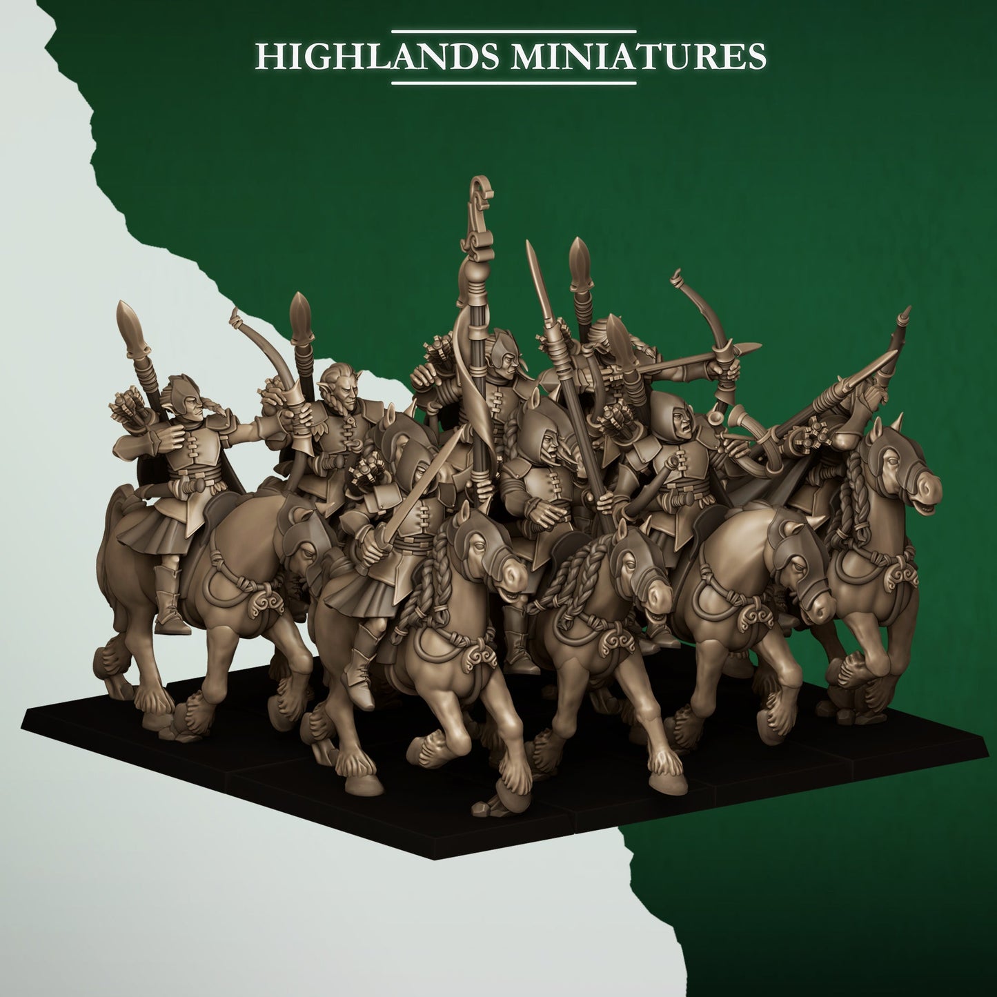 Mounted Feral Archers, Highlands Miniatures
