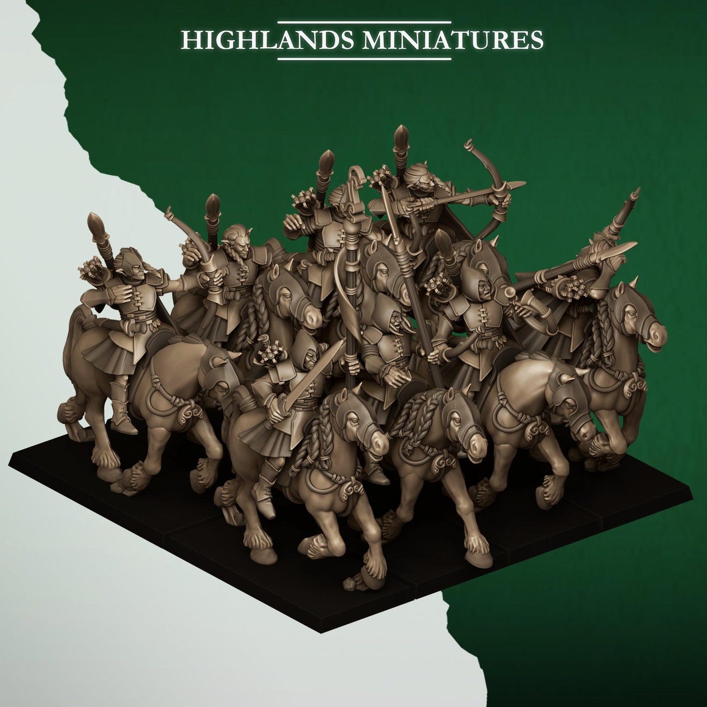 Mounted Feral Archers, Highlands Miniatures