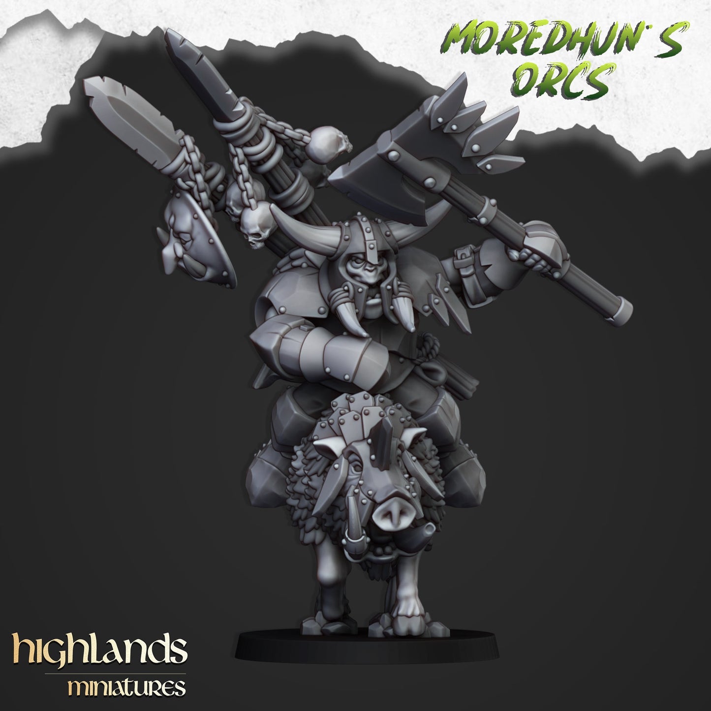 Mounted orc chief, Highlands Miniatures