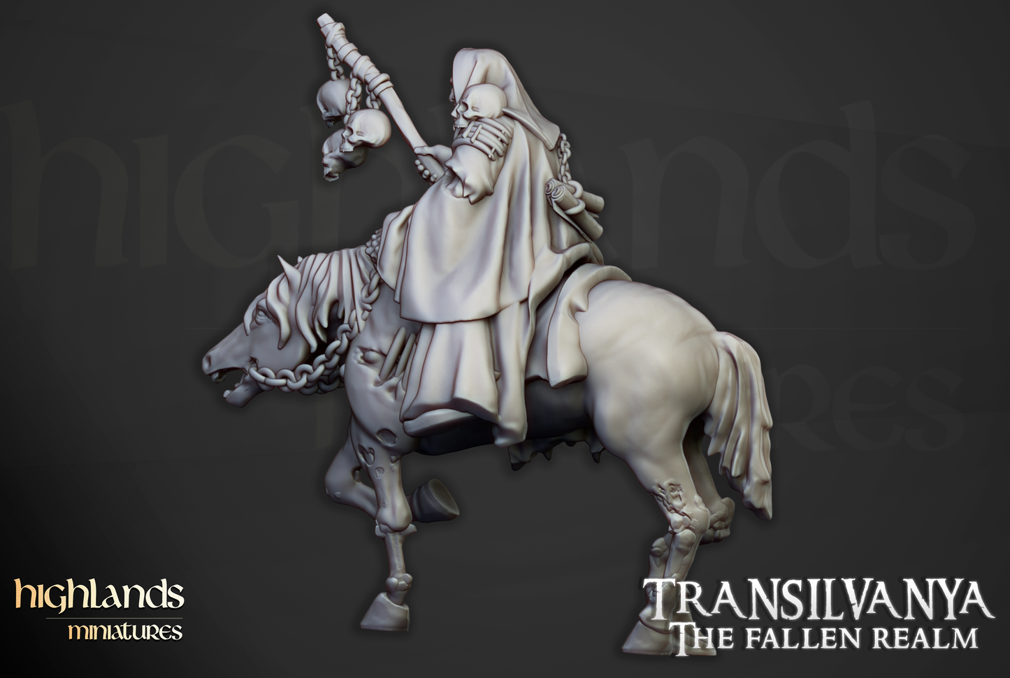 Necromancer on Horse, Highlands Miniatures