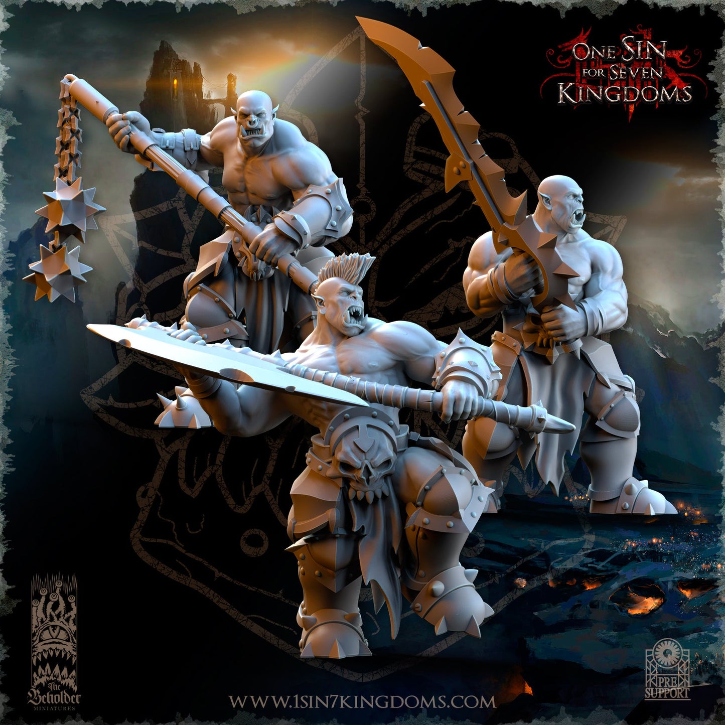 Nestah Orcs Wildlings, The Beholder Miniatures