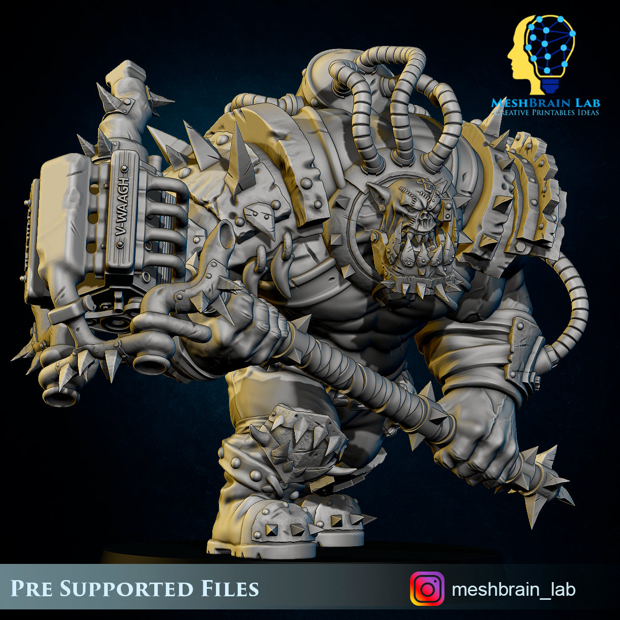 Ork Brute Warboss, MeshBrain Lab