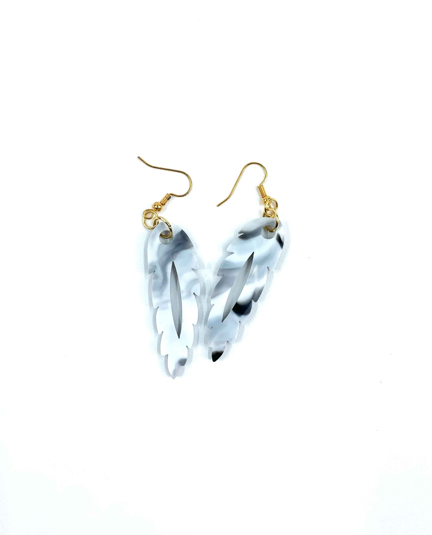Pendientes hoja negro y blanco