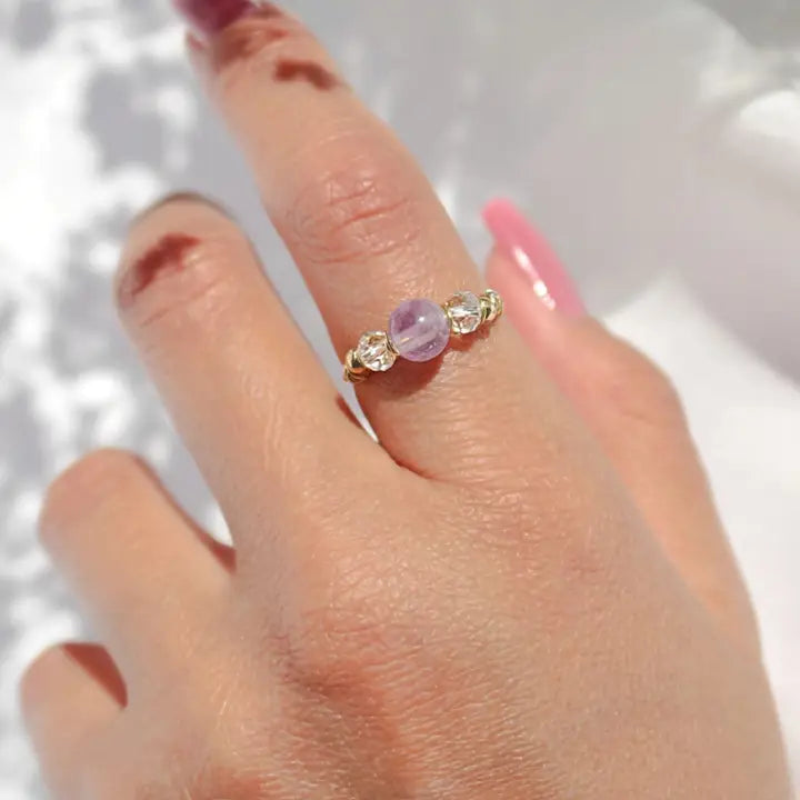 Roselle Ring -Rose Quartz Elegance