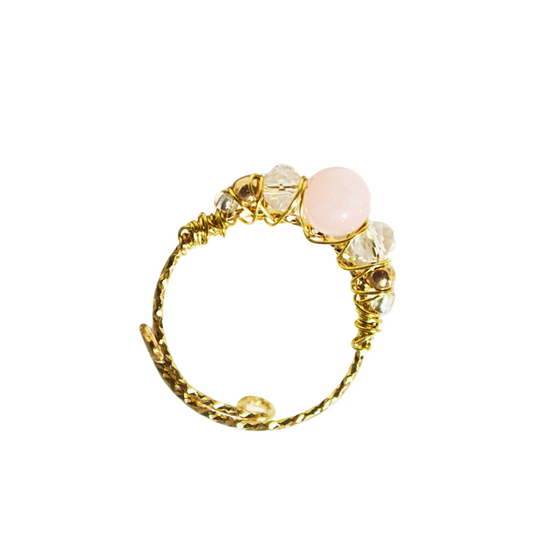 Roselle Ring -Rose Quartz Elegance
