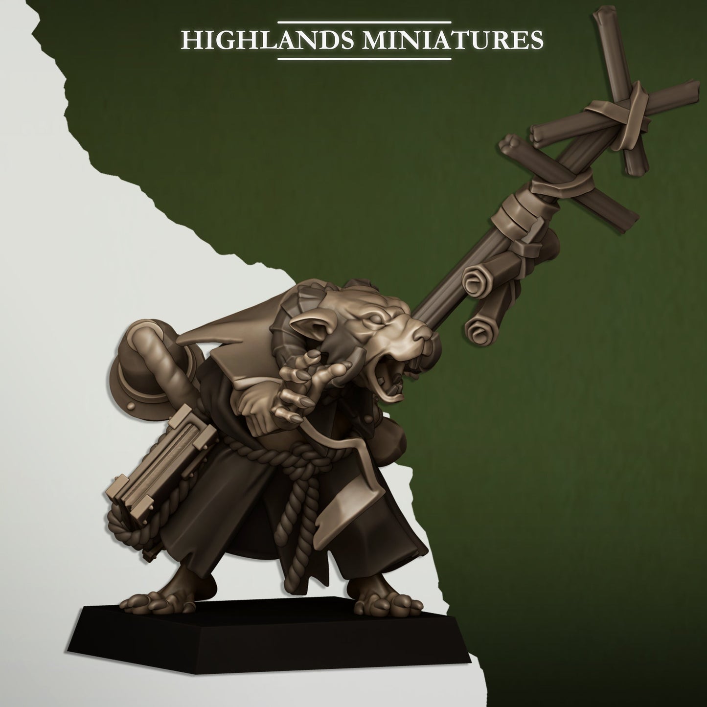 Sewer Vermin Warlock, Highlands Miniatures