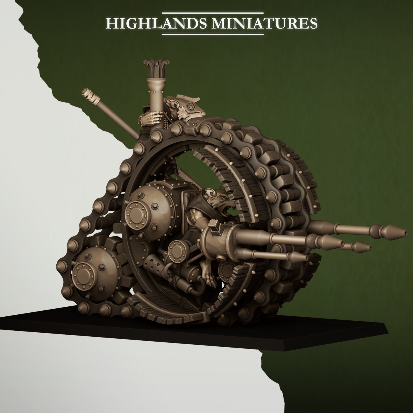 Sewer Vermin Wheeled Engine, Highlands Miniatures