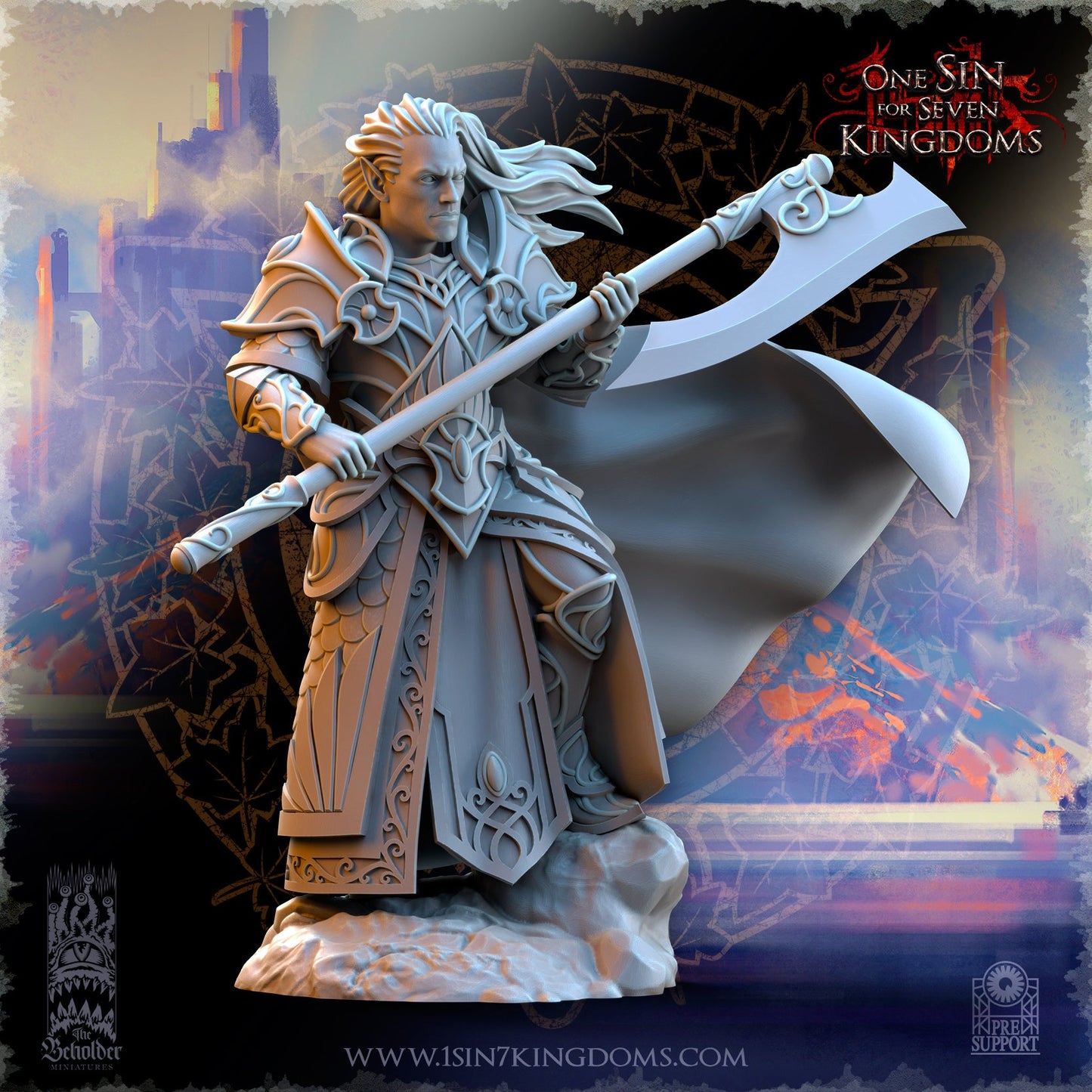 Polomhir, Silvermoor Elves Commander, The Beholder Miniatures