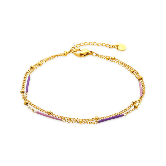 Pulsera con Lacado Multicolor acabado oro 18k - Lueo