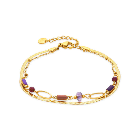 Pulsera con Lacado Multicolor acabado oro 18k - Rysai
