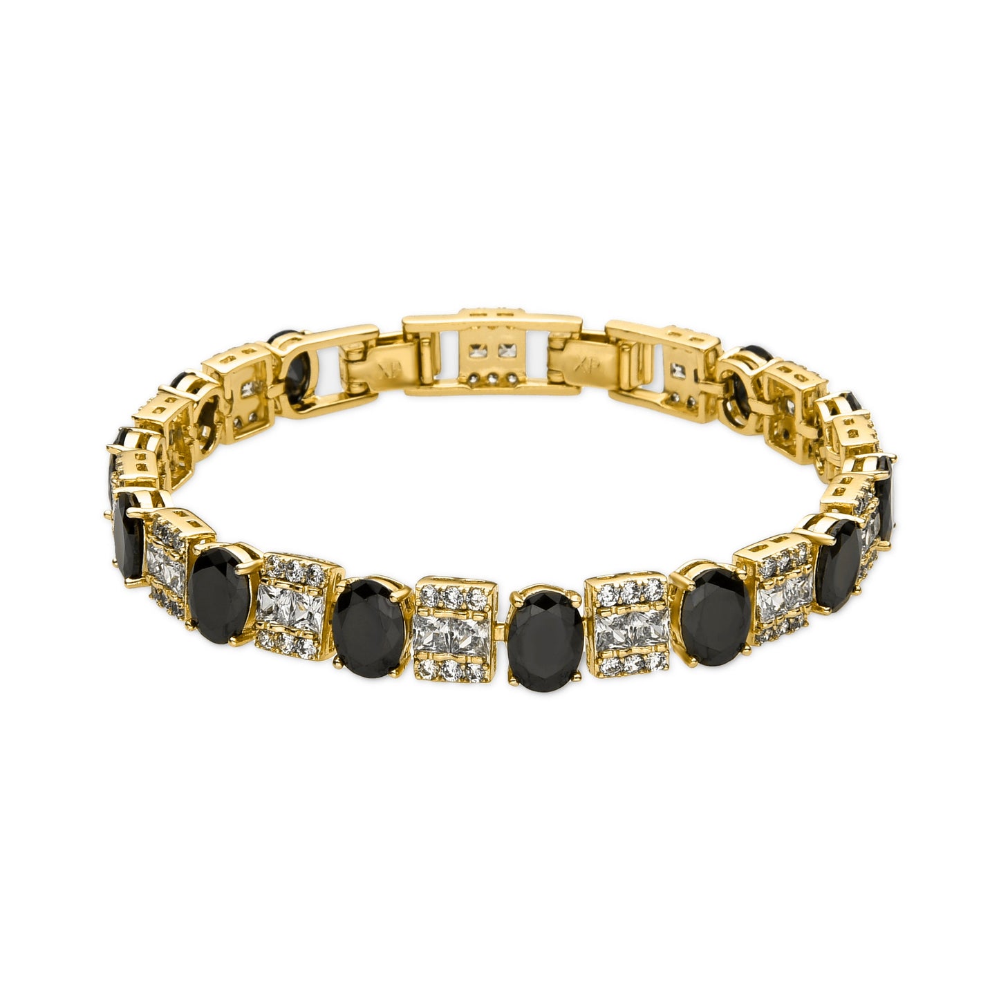 Pulsera con Circonita Onix acabado oro 18k - Sauki