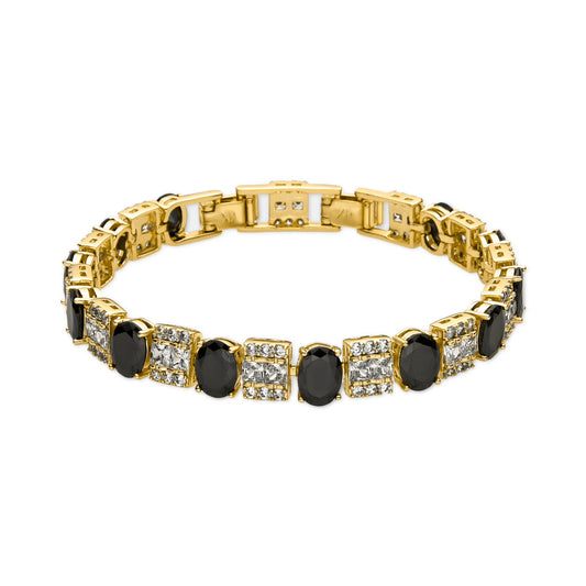 Pulsera con Circonita Onix acabado oro 18k - Sauki