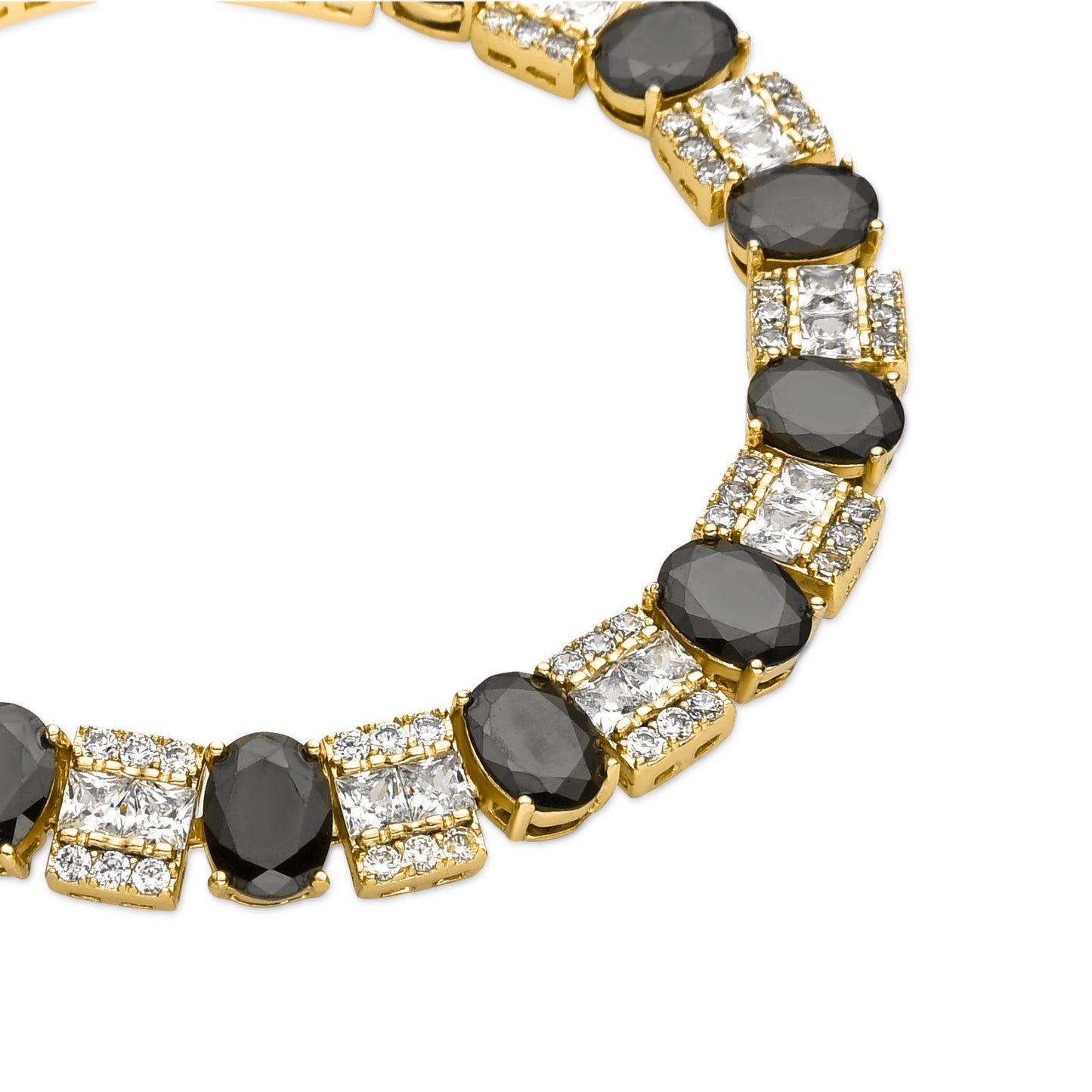 Pulsera con Circonita Onix acabado oro 18k - Sauki