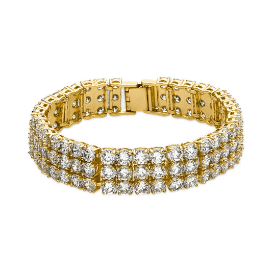 Pulsera con Circonita Brillante acabado oro 18k - Adel