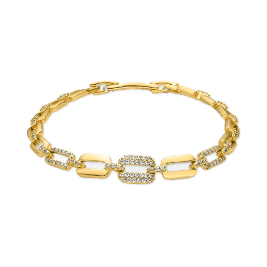 Pulsera con Circonita Brillante acabado oro 18k - Jaserio