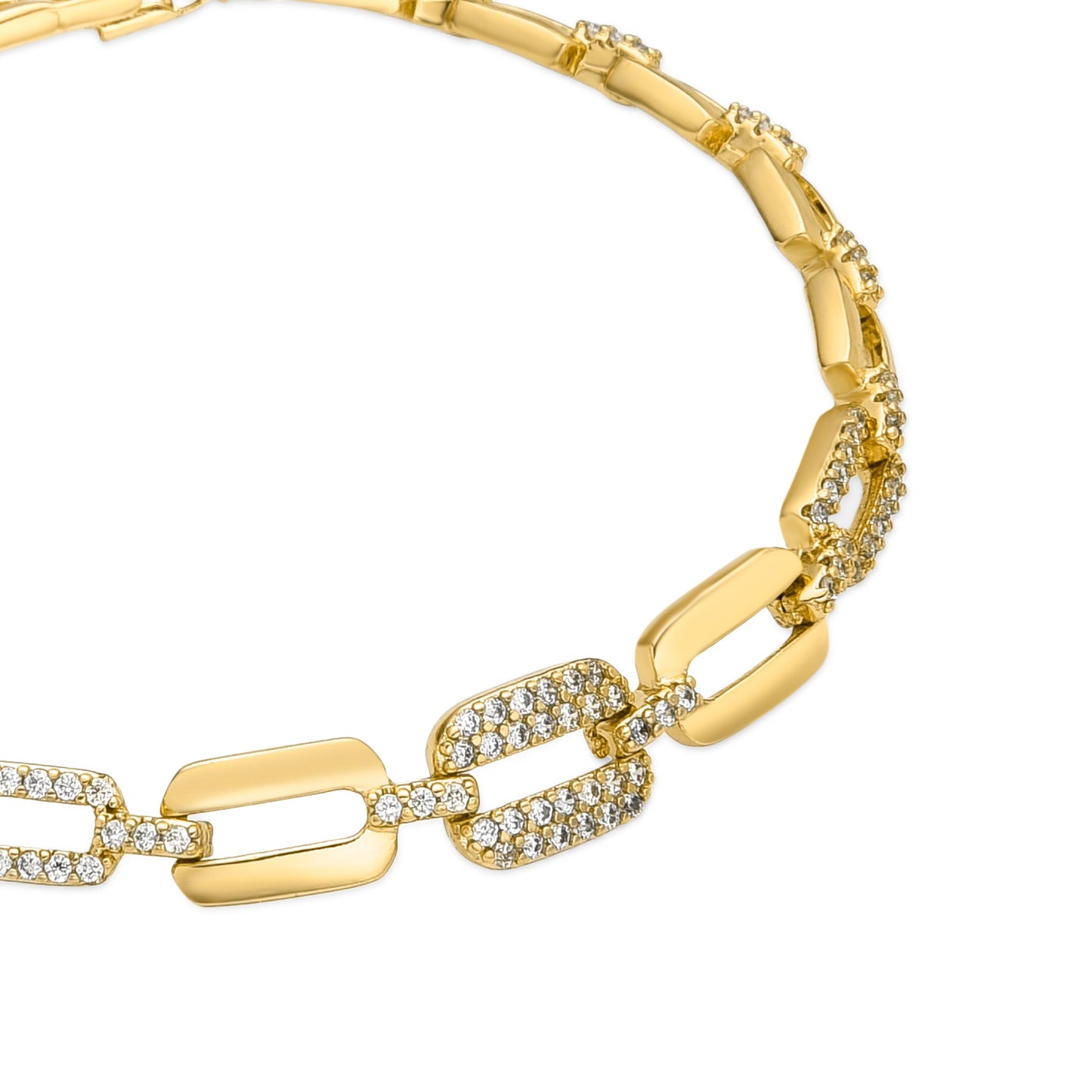 Pulsera con Circonita Brillante acabado oro 18k - Jaserio