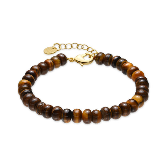 Pulsera con Ojo de Tigre acabado oro 18k - Lessy