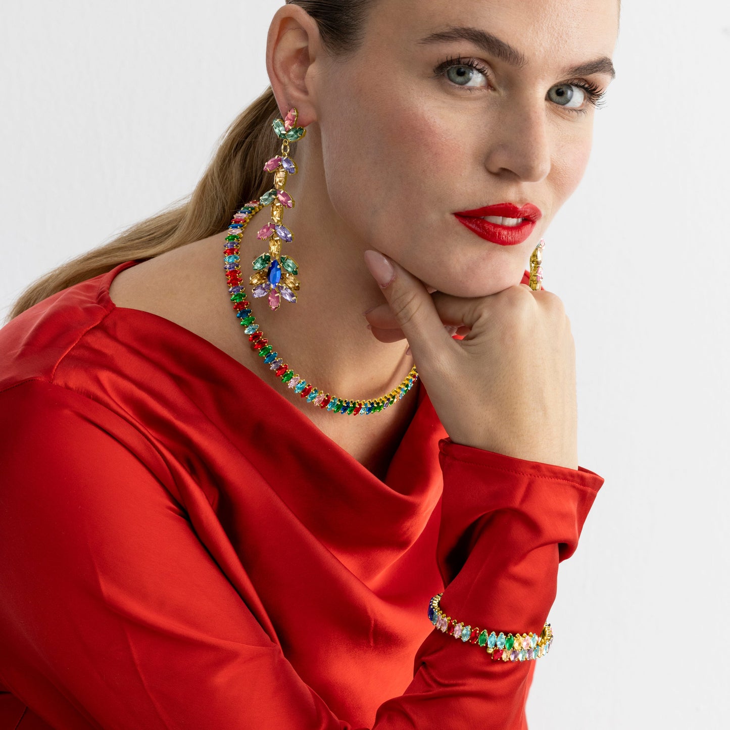 Pulsera con Cristal Multicolor acabado oro 18k - Nex