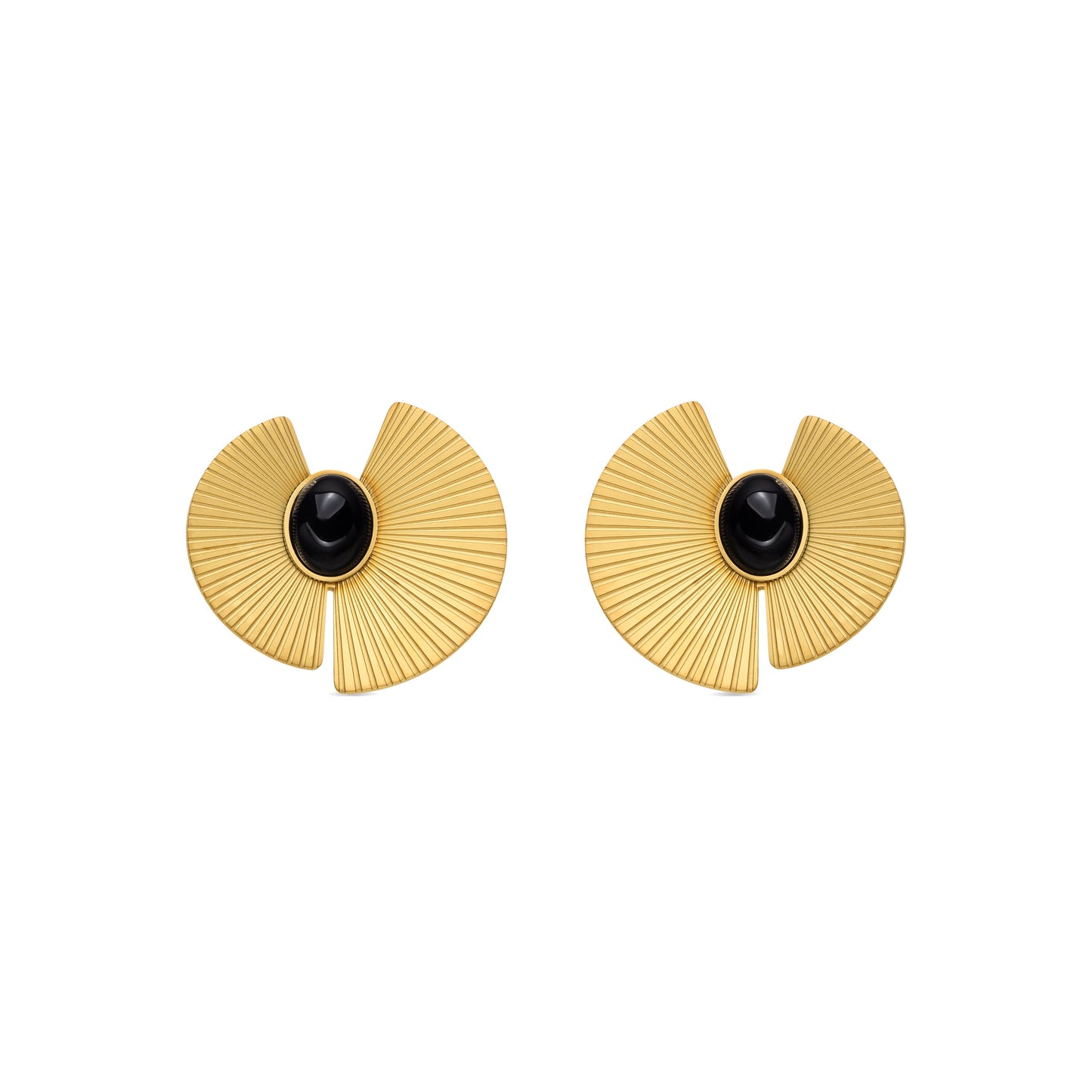 Pendientes con Onix acabado oro 18k - Lessa
