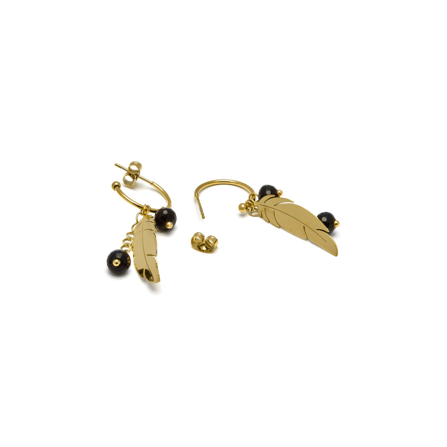Pendientes con Onix acabado oro 18k - Lessa